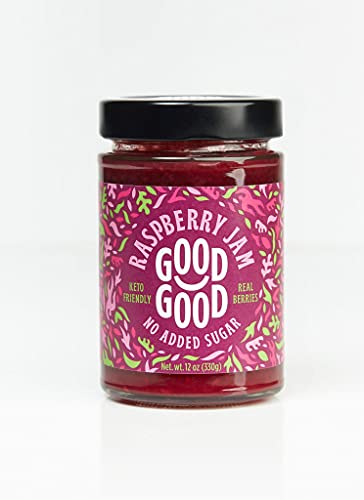 Good Good Sweet Raspberry Jam - Keto Friendly - No Added Sugar Raspberry - Keto - Vegan - Gluten Free - Diabetic (Raspberry), purple, 12 ounce (pack of 1)