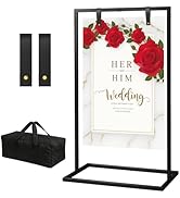 FamilyKit Wedding Welcome Sign Stand, Welcome to Our Wedding Sign Stand with Storage Bag and Leat...