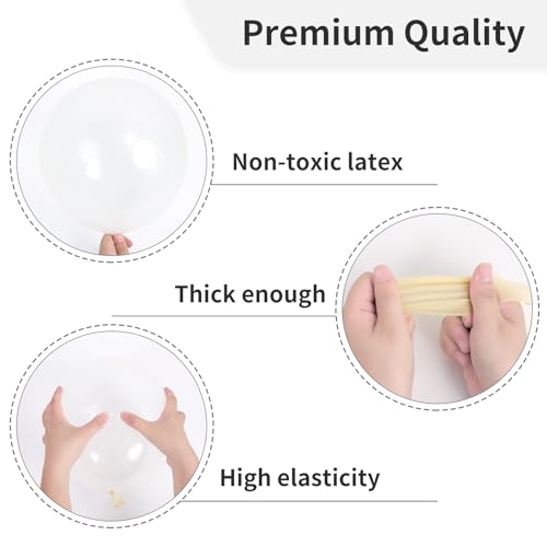 image for RUBFAC Clear Balloons Different Sizes 105pcs 5/10/12/18 Inch Transpare