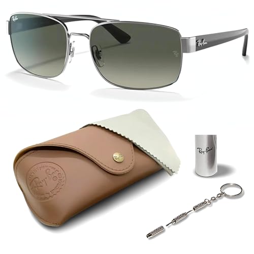 Ray-Ban RB3687 Square-Round Shaped Sunglasses for Men & Women with Official RAYBAN Eyewear Kit