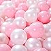 Heopeis Ball Pit Balls Crawl Balls Crush Proof Plastic Ball for Infant Ball Pit Children's Toy Balls Pearl Ocean Balls, 2.2inches,100Pcs (Pink/Pearl White)