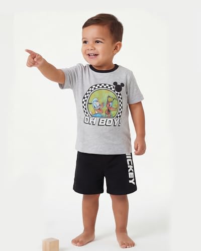 Image of Disney Mickey Mouse Lenticular Outfit for Boys, Toddler and Little Kids Clothes, T-Shirt and Shorts Set