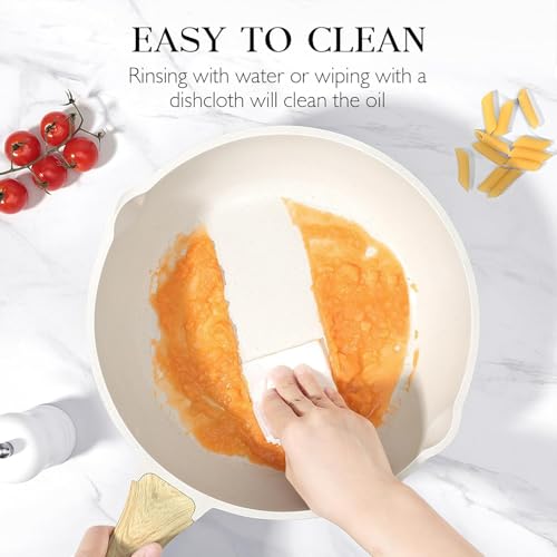 Image of Nonstick Frying Pan Egg Pan, 8 Inch Nonstick Skillet, Granite Egg Frying Pan, Dishwasher and Oven Safe, Induction Compatible, PFOA Free
