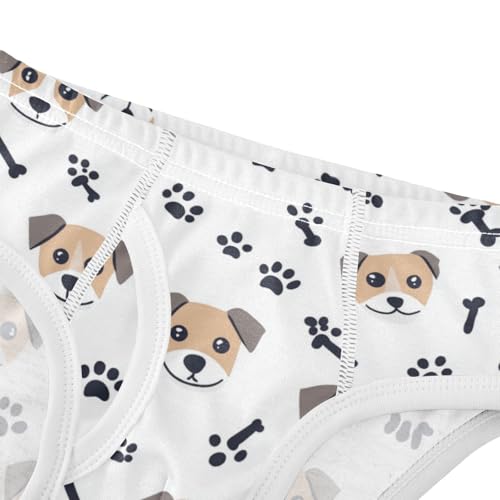 Wusikd Cute Dog Faces Boys' Underwear Cotton Paw Prints Boys Briefs Soft Toddler Underwear 2T4