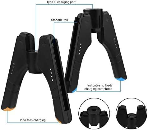 4 in 1 Controller Charger Grip for Nintendo Switch JoyCon & Switch OLED Joy Con Holder, FANPL JoyCon charging dock with LED Indicator Light and Charging Cable - Converts to Grip or Charging Stand - 2