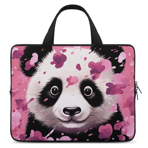 Pochette PC 13 pouces coton rose housse de protection ordinateur motif panda