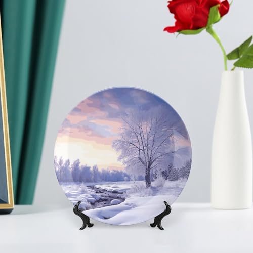 Plato decorativo de porcelana invierno 7 pulgadas miniatura 6