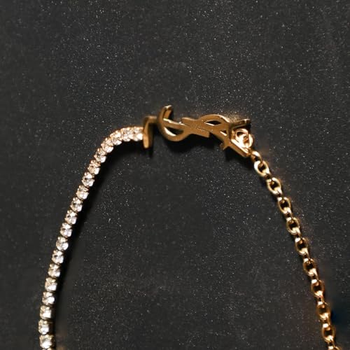 Dainty Luxury Initial Gold Chain Bracelet, 18K Gold Trendy Minimalist Link Charm Bracelet for Women Gift Jewelry - Image 5