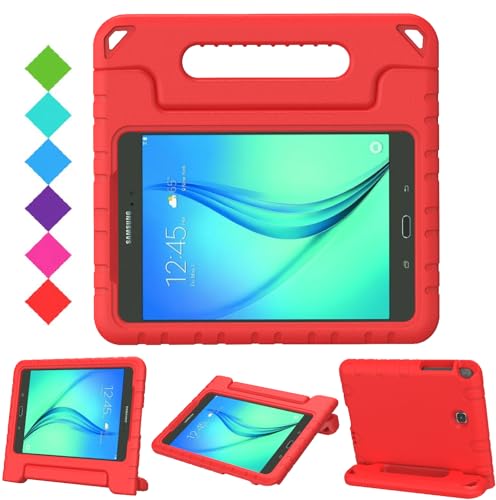 BMOUO Kids Case for Galaxy Tab A 8.0 (2015) SM-T350 - Shockproof Light Weight Handle Stand Kids Case for Galaxy Tab A 8.0-inch 2015 Tablet - Red