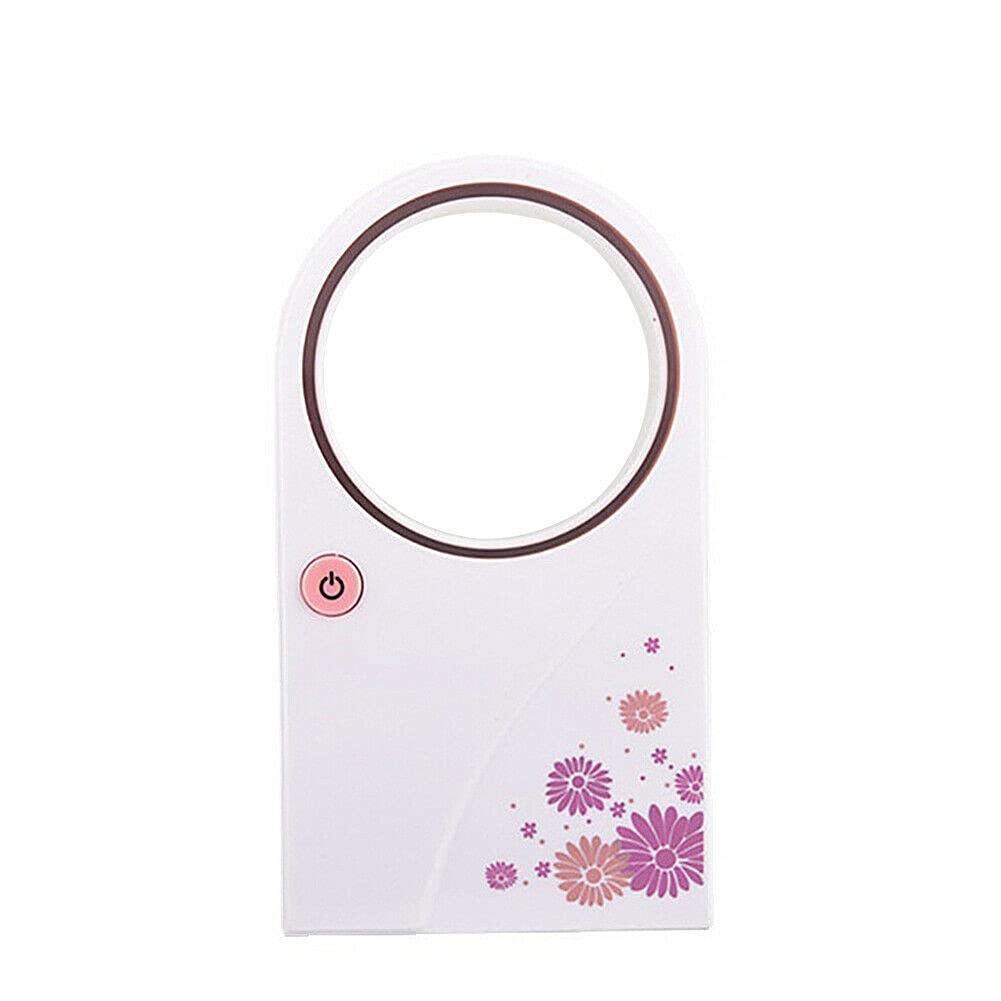 Magik Mini Portable Bladeless USB Desktop Handheld Air Conditioner Cooler Cooling Fan (Pink)