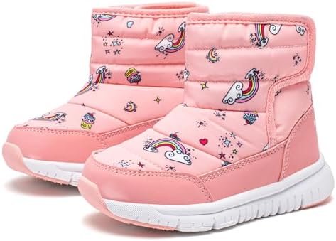 HOBIBEAR Boys Girls Toddler Snow Boots Waterproof Slip Resistant Outdoor Winter Shoes(Toddler/Little Kids/Big Kids)