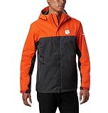 Columbia NCAA Clemson Tigers Men's Men's Glennaker Storm Jacket, Small, CLE - Spark Orange/Dark Grey