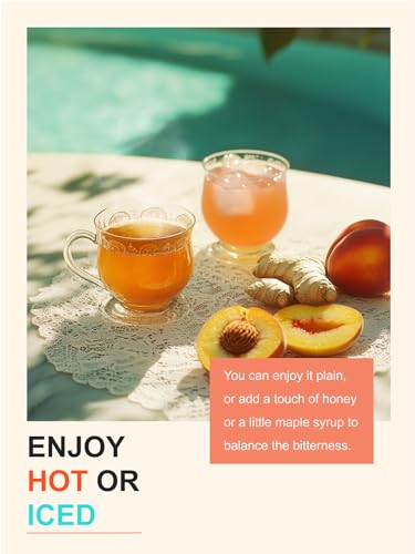 Image of TeeLux Decaf Peach Ginger Black Tea, Decaffeinated Black Tea Flavored with Spicy Ginger & Peach Flavor, Smooth & Full-Bodied, 100 Count