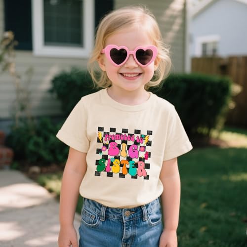 Image of Toddler Girl Big Sister Shirt Pregnancy Announcement T-Shirts Cotton Short Sleeve Tees 2-10 Years