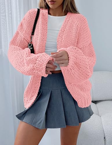 PRETTYGARDEN Cardigan Sweaters for Women Trendy Fall Fashion 2025 Long Sleeve Chunky Knit Cardigans Winter Clothing Outfits