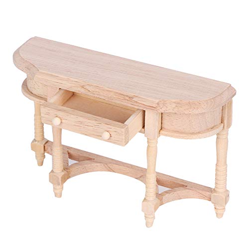 Mini Wooden Dollhouse Accessories, 1:12 Scale Miniatures Dollhouse Furniture For Diy Dollhouse Living Room Mini Toy Wood Table With Drawer Bookcase For Bedroom Simulated Accessory #TOP4