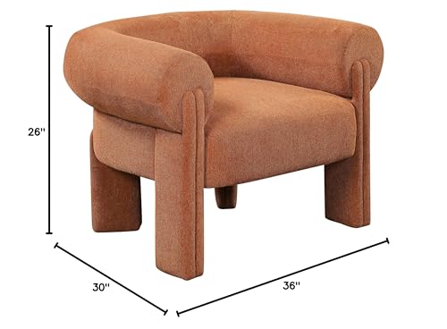 Sillón Art Deco Tela Naranja Oscuro miniatura 3