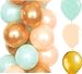 Sogorge 30-Count 10" Mixed Mint Green Peach Gold Latex Balloon Wedding Baby Shower Birthday Party Decoration SG1687