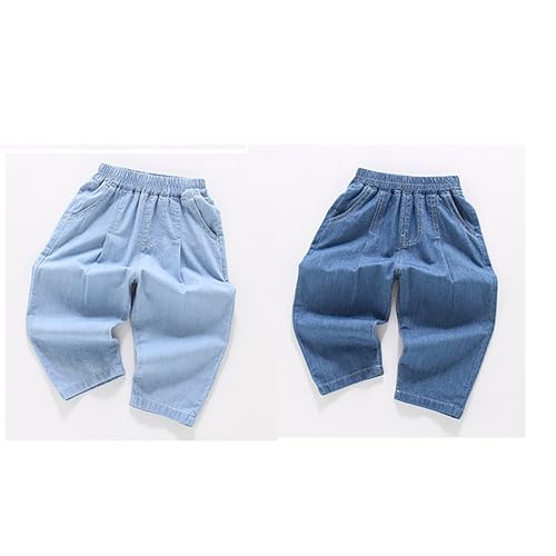 Girls Baggy Blue Jeans Elastic Waist Baggy Denim Pants Wide Leg Breathable Jeans with Pockets Fall Casual Pants Trouser2