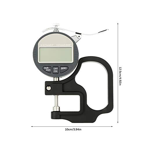 Calibrador digital de espesores 0-12,7 mm, precisión 0,01 mm, con pantalla LCD, herramienta electrónica de medición para cuero, película, alambre y más miniatura 2