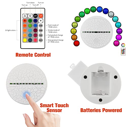 I-Chony Cat Gift Cat 3D Illusion Lamp For Kids 16 Colors Changing Cute Cat Led Light Dimmable Night Light With Remote & Smart Touch - Cat Love Gifts For Women Teens Boys Girls #TOP4