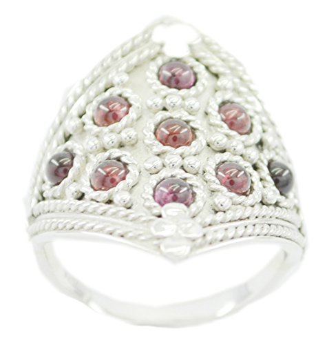 Bague en grenat naturel et argent massif à porter au quotidien de H à Z