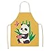 GHRFZC Delantal De Cocina - 1Pcs Cocina Cocina Cocina Creativa Dibujos Animados Panda Impreso Sin Mangas Algodón De Lino Dentales Dentales para Hombres Mujeres Accesorios De Hornear,5,47X38Cm