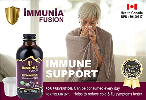 Immunia Fusion - Elderberry And Antioxidant Berries. Concentrated Polyphenols Supplement Formula. With Anthocyanins, Quercetins. Natural. 5 Ml/Day #TOP3