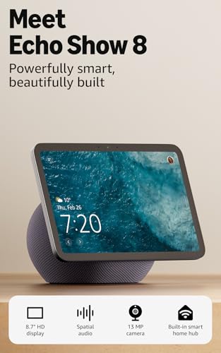 Amazon Echo Show 8 (newest gen), Vibrant HD 8.7" display with spatial audio and Alexa, Graphite - Image 5