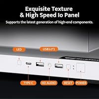 darkFlash FLOATRON F1 ATX PC-Gehäuse, Gehärtetes Glas, hoher Airflow, schwebendes Design, VRM-Kühlungslüfter für das Mainboard, Typ-C, Unterstützt 360mm-AIO-Wasserkühlungen (3 ARGB PWM-Lüfter) – Ansicht 8