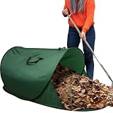 LFUTARI 150 Gallon Foldable Pop Up Leaf Collector, Leaves Pickup and Loader Bag, Lawn Portable Leaf Bags for Cleaning Up Garden Weeds Branches Waste Trash