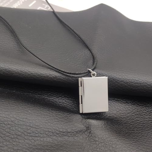 JinYu AnimeNecklace Silver Square Shape Pendant Charm Cosplay Props3