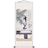 100cm Hotel Decoración Pintura China Figura Scroll Seda Pintura Colgante