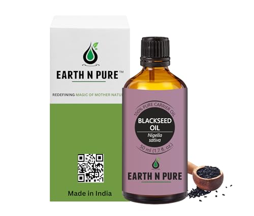 Image of Earth N Pure Blackseed Oil (Kalonji Oil) Cold Pressed, Natural and Therapeutic Grade for Hair 50 ml