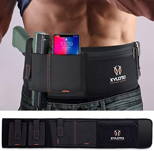 Belly Band Holster for Concealed Carry-Gun Holster for Women & Men Compatible Glock, Smith Wesson, Taurus, Ruger, More-Breathable Neoprene Waistband Holster for Most Pistols and Revolvers by XYLOTO