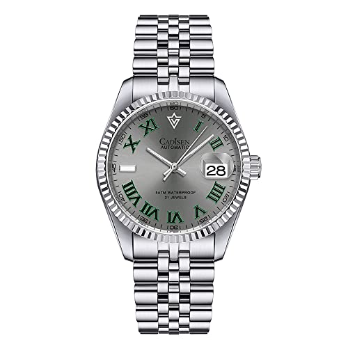 CADISEN 38MM Men's Automatic Mechanical Watch Luxury AR Sapphire Glass Water Resistant Stainless Steel MIYOTA 8215 Reloj Hombre
