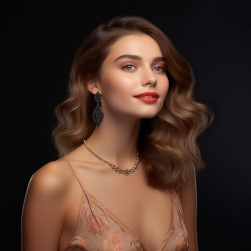 Elegant Rhinestone Dangle Earrings Crystal Wedding Bridal Long Dangling Drop Earrings Chandlier Earrings for Women Bridesmaid4