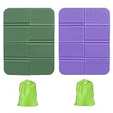 2 Stück Faltbares Sitzkissen, Faltbare Sitzunterlage Kinder,Sitzunterlage,Faltbares Sitzkissen Outdoor, Sitzkissen Wasserdicht,Sitzunterlage Isolierende, Garten Camping Picknick Wander (Lila Grün)
