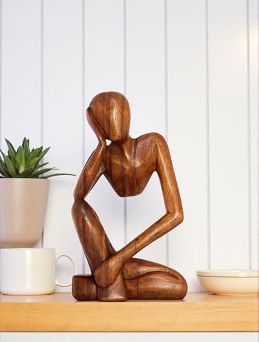 Estatua Decorativa Abstracta de Madera 12 pulgadas miniatura 2