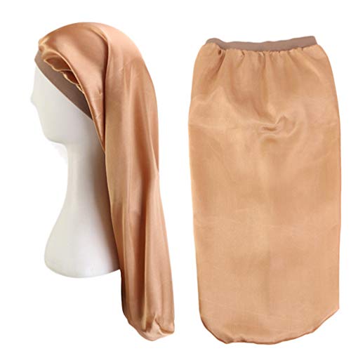 EXCEART 3 PeÃ§as de Touca de Dormir de Cabelo Comprido Capuz de Cetim Capa de Cabelo de Quimioterapi