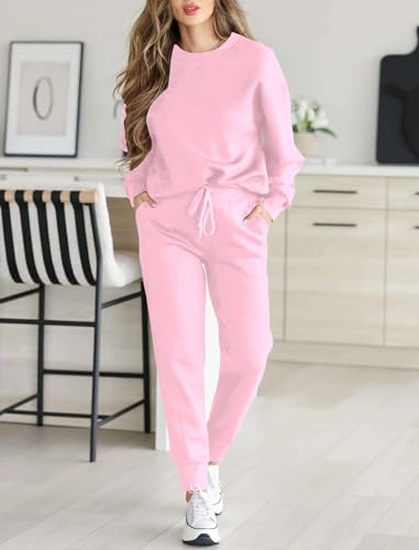 HBQ Sweatsuits For Women Sets 2 Piece Outfits Crewneck Sweatshirts Pullover Tops And Jogger Pants Tracksuits Lounge Set3