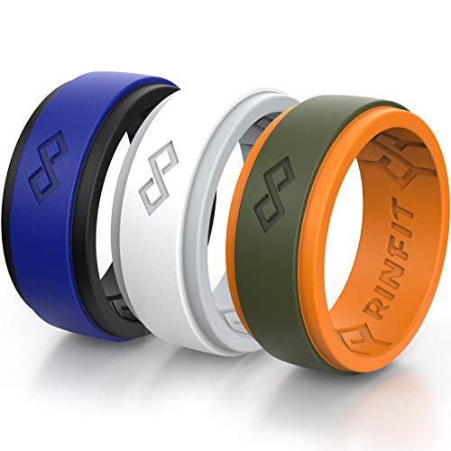 Rinfit Silicone Wedding Ring for Men. 1 or 3 Rings Pack. RinfitAir Breathable