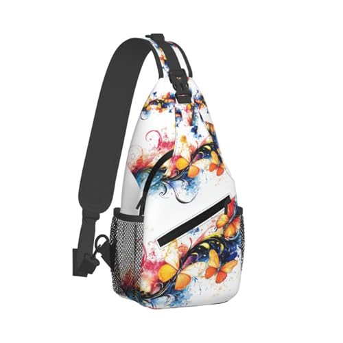 Image of Crossbody Bag Elegant Romantic Butterfly Sling Bag Backpack Chest Bags Shoulder Bag for Women Men