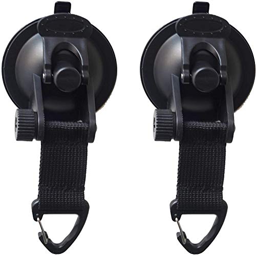 2 pack, Suction Cup Tie Downs, Heavy Duty Self-sticking Double suction, Suction Anchor Suction Cup with Straps For Car roof Boat Kayak SUP Trailer Transom Easy Tie Down Suction Strap Hook Holder