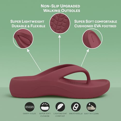Image of ORTHO JOY Orthopedic Slippers for Women | Comfortable EVA Flip-Flops with Arch & Heel Support | Anti-Skid Lightweight Slides for Foot Pain Relief - Ideal for Indoor & Outdoor Use