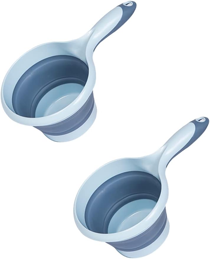 Yardwe Folding Water Ladle Collapsible Dipper with Long Handle Hanging Portable Water Scoop for Kitchen Household Bailer Outdoor Use 10.62 in 2 Pack
