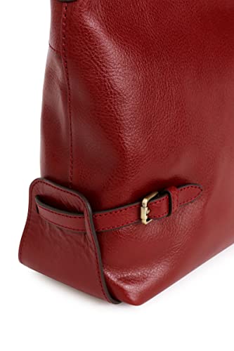 Besace en cuir carmin Hexagona pour vos sorties et trajets quotidiens