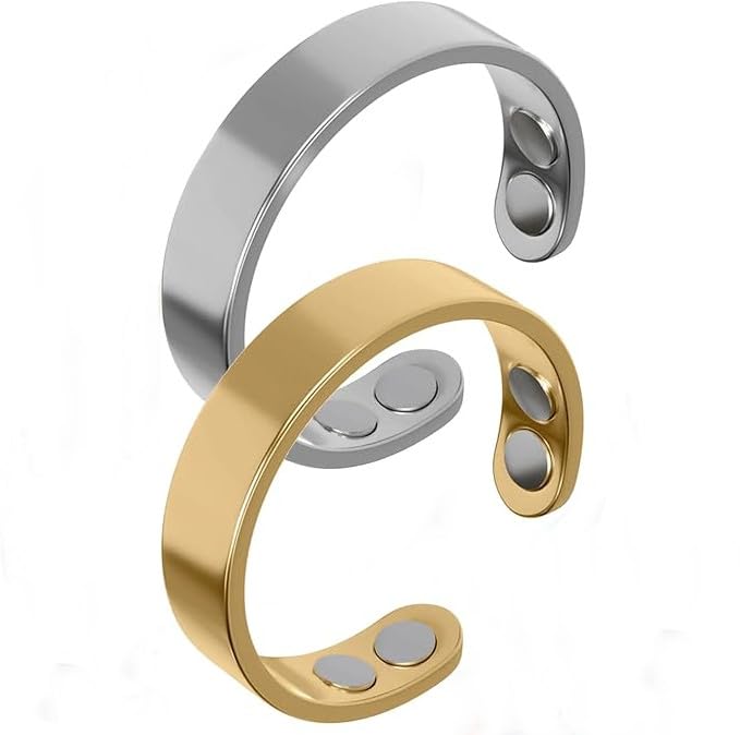 Eunmsi Auvulis - Anillo de migraña, anillo de vitalidad Auvulis, alivio de la fatiga ajustable, ayuda al sueño, enjuague magnético de acupresión, anillo antironquidos, mejora del sueño y reducción del
