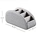 PU Leather Remote Control Holder,TV Remote Caddy with 5 Compartments,Bedside Table or Desktop Organizer for TV,DVD,Blu-Ray,Heater Controllers and Glasses,Media Player,Pen or Pencil Storage(Grey)