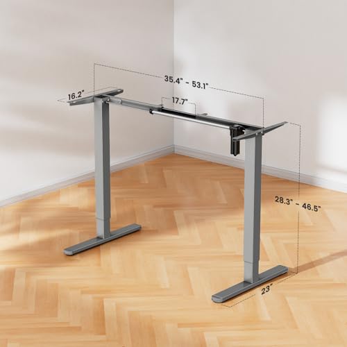 Image of ErGear Electric Stand up Desk Frame,4 Memory Height Settings Height Adjustable Table Legs, Sit Stand Desk Frame Up to 47.2 inch , Ergonomic Standing Desk Base Workstation, Grey Frame Only